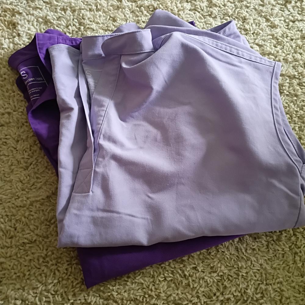Figs Ultraviolet and Lavender Dew Rafaela Top